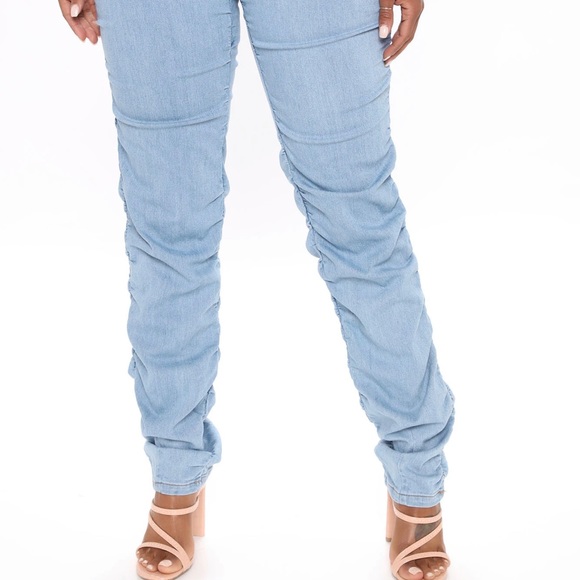 Got My Future Stacked Jeans - Light Blue Wash - Picture 4 of 4